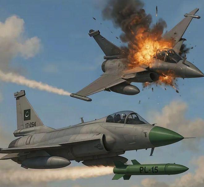 8架歼16对阵6架阵风，央视公开“空战推演”，画面过于诛心！印巴空战中，歼10C