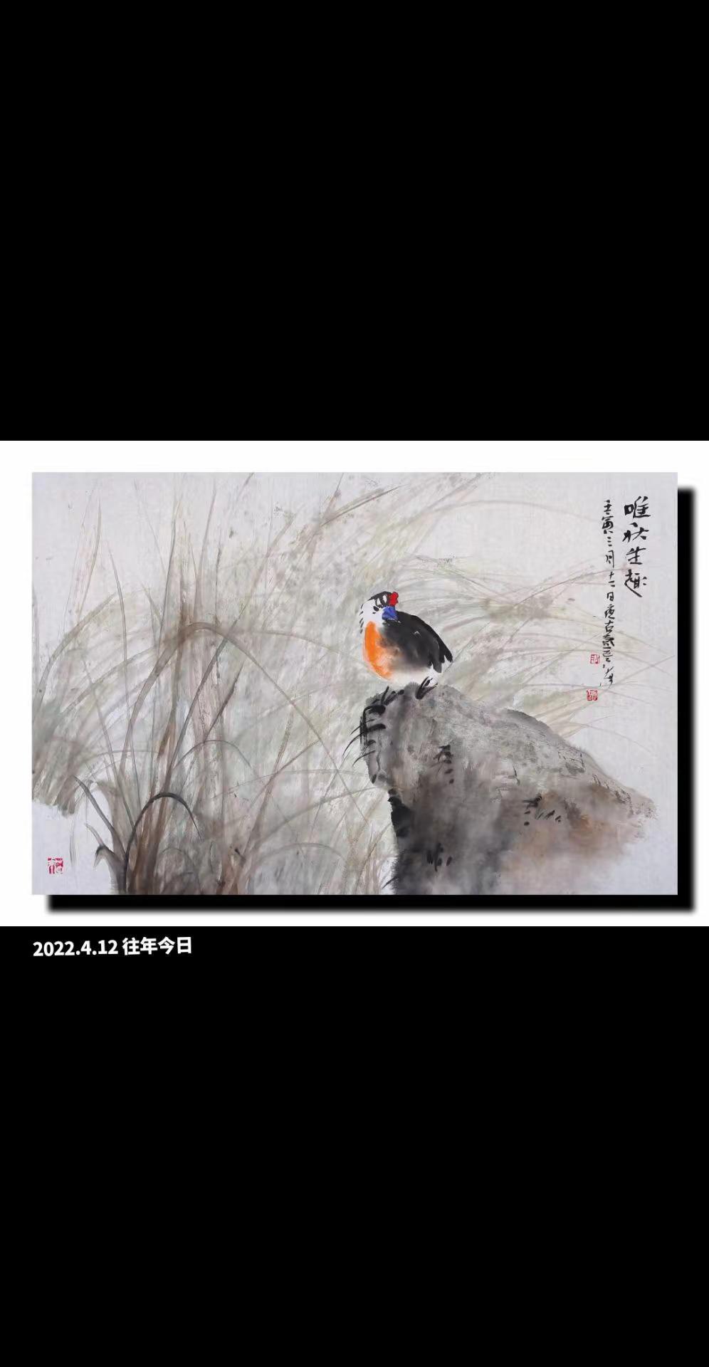 徐州胡云海花鸟画。美术鉴赏水墨国画挑战