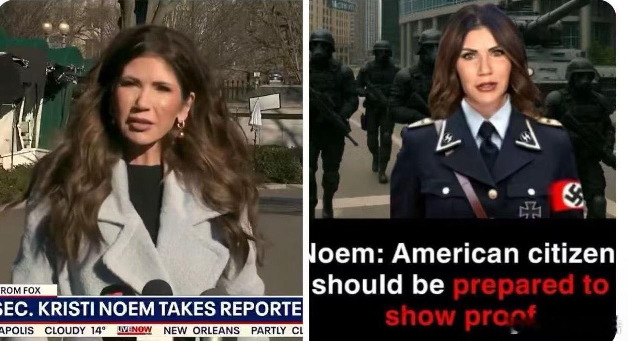 盖世太保克里斯蒂。诺姆表示，美国公民"应该准备好提供"公民身份证明。国土安全部长