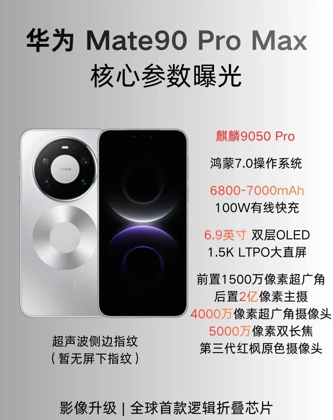 Mate90系列四款曝光！标准版6999起，还有全新风驰版机型Mate