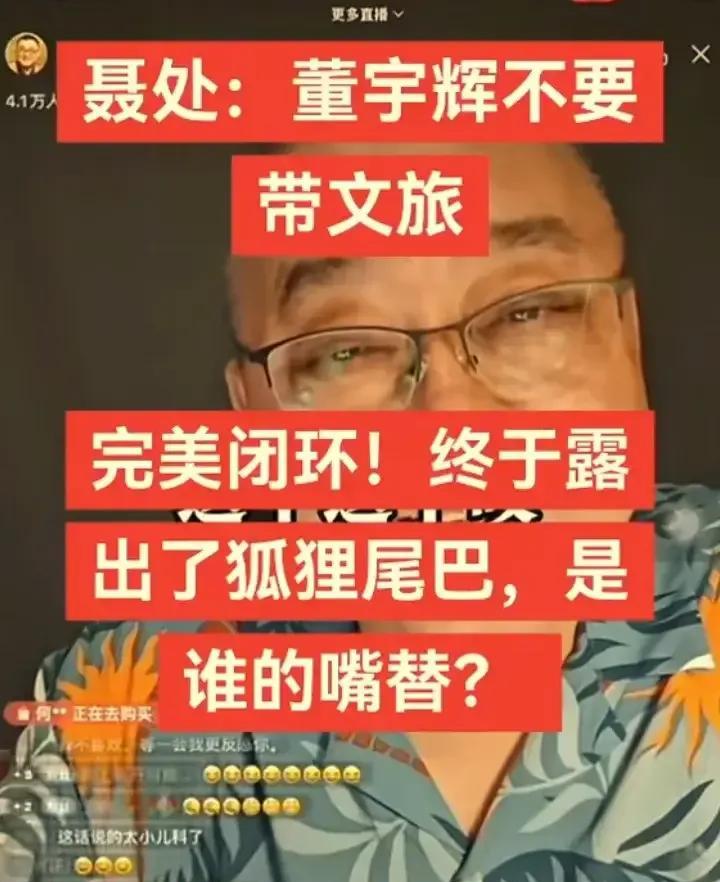 无论是聂圣哲不让董宇辉做文旅还是王志刚批评董宇辉，本质上都是古墓派老权贵无法跟上