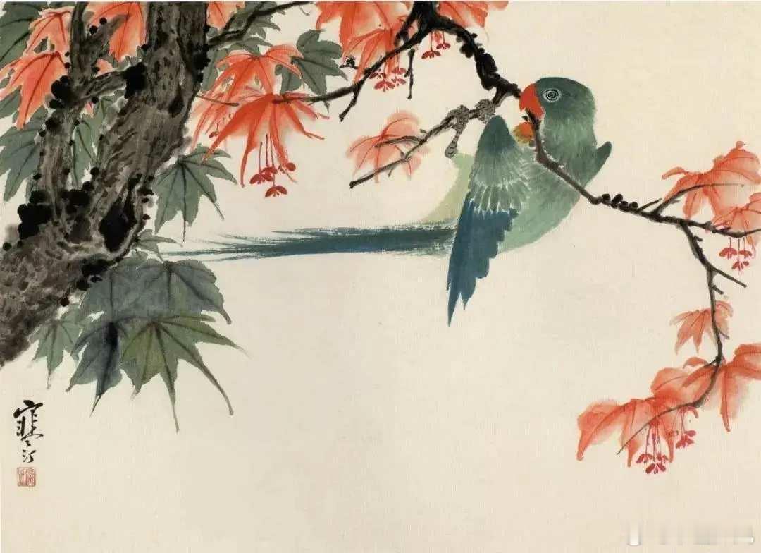 江寒汀花鸟，栩栩如生。在花鸟画的各类题材中，江寒汀尤以描绘各类禽鸟著称于世。据说