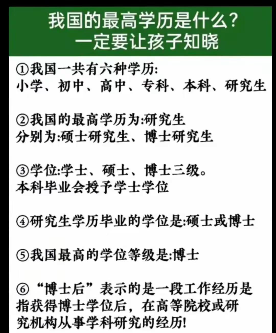 我国的最高学历是什么？