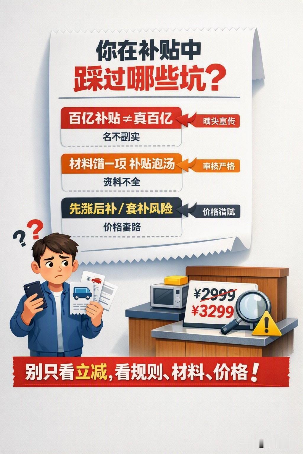 你在补贴中踩过哪些坑?前阵子朋友买电脑。我问他多少钱。他说原价五千多，
