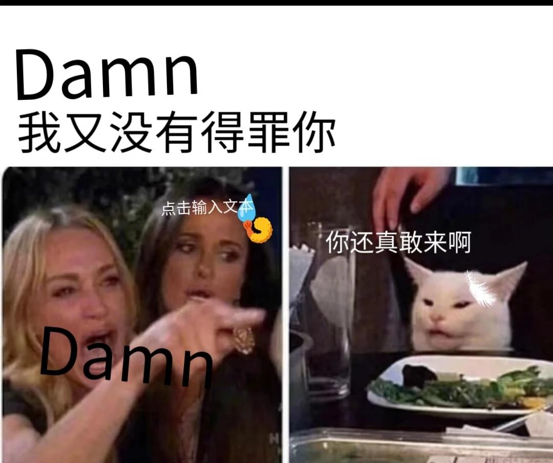 梗图大赏³ooc致歉，寒丹cp向无辜的宠物牛：damn（呼唤丹）我又没有