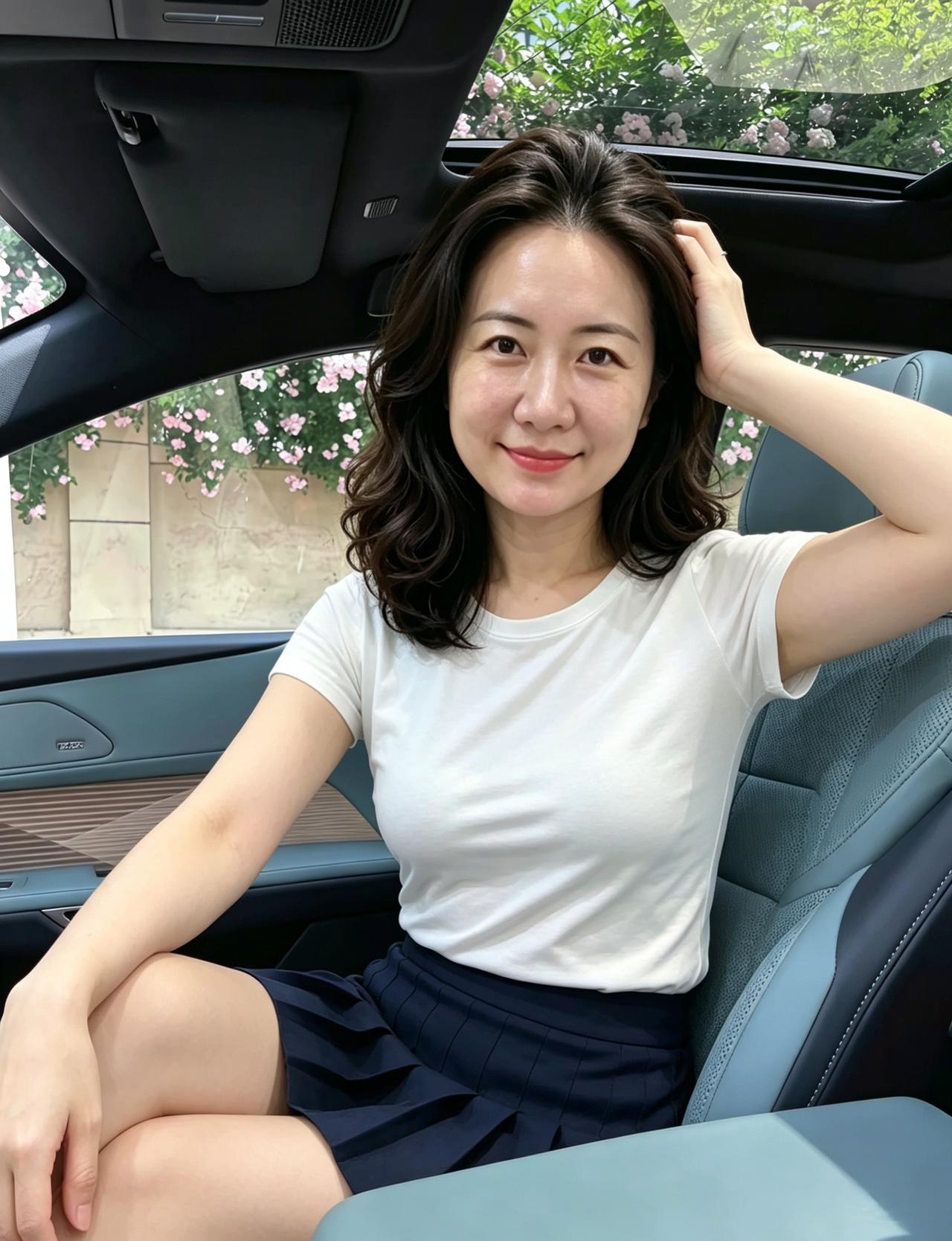白T恤配百褶裙是风也偏爱的轻盈眉眼弯成一弯安静的月亮笑意漫过所有晴好的光