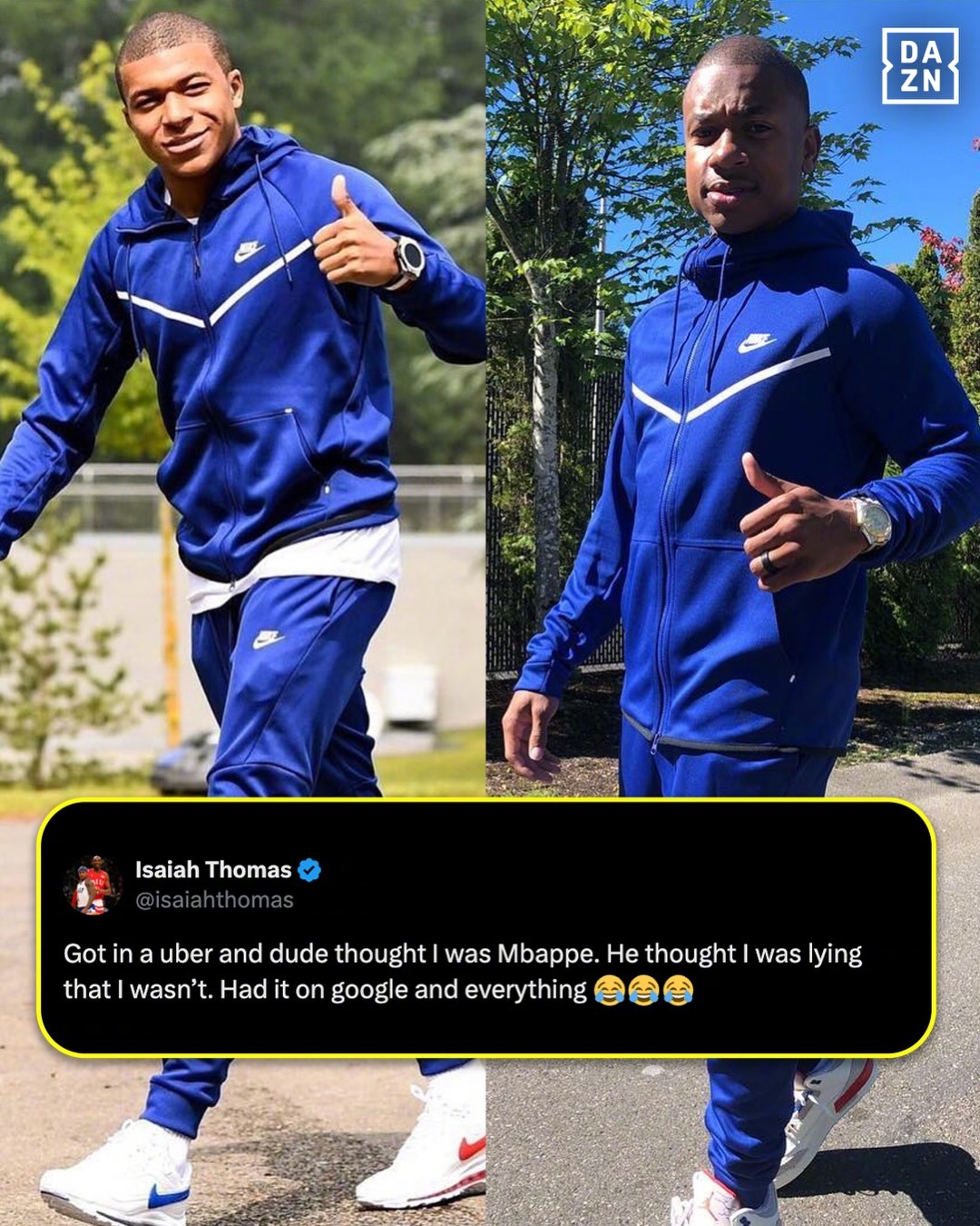 小托马斯说自己打车被误认为是姆巴佩，自己否认司机还不信还掏出手机查了半天😂😂