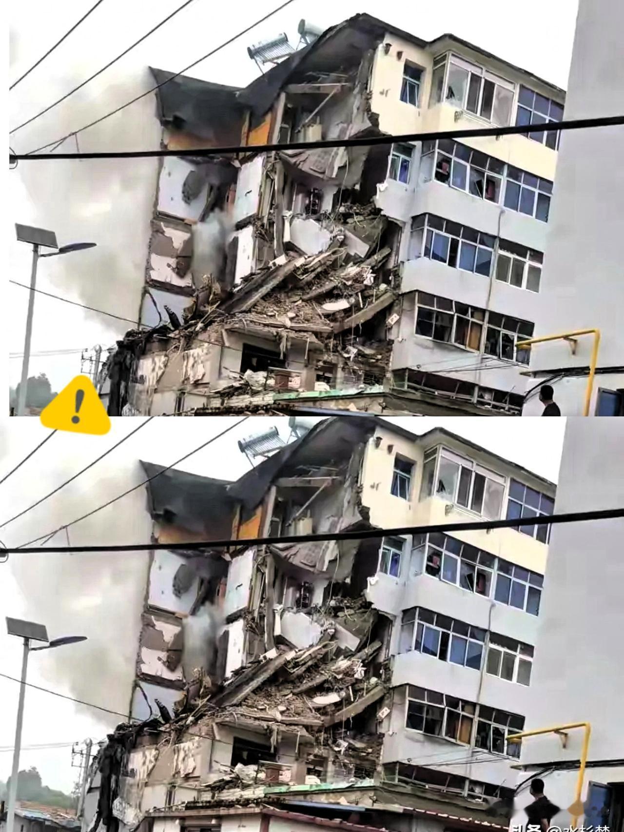 6月29日早上，辽宁葫芦岛南票区一居民楼突然爆炸，场面十分吓人。整栋楼被炸得面目