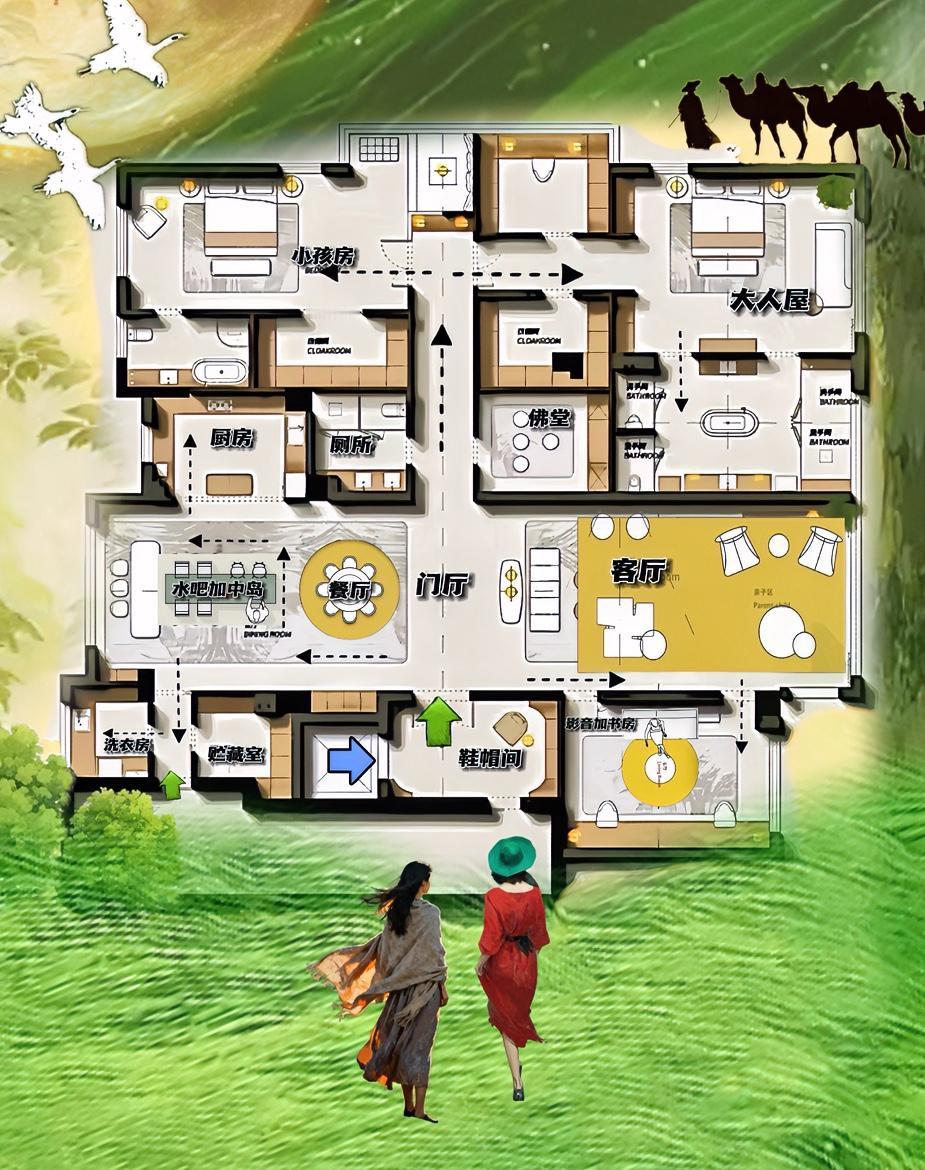 这户型又大气，布局很雍容，如果不识她的大，哪里么字正腔圆的396㎡，不是你的菜，