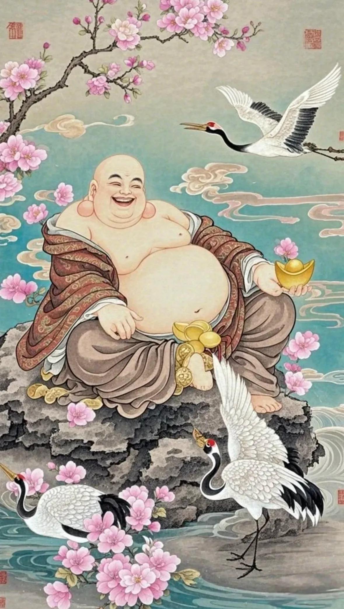 弥勒佛说：有缘人你劫难已尽，现在起运财运亨通事业腾飞平安喜乐！[求关注
