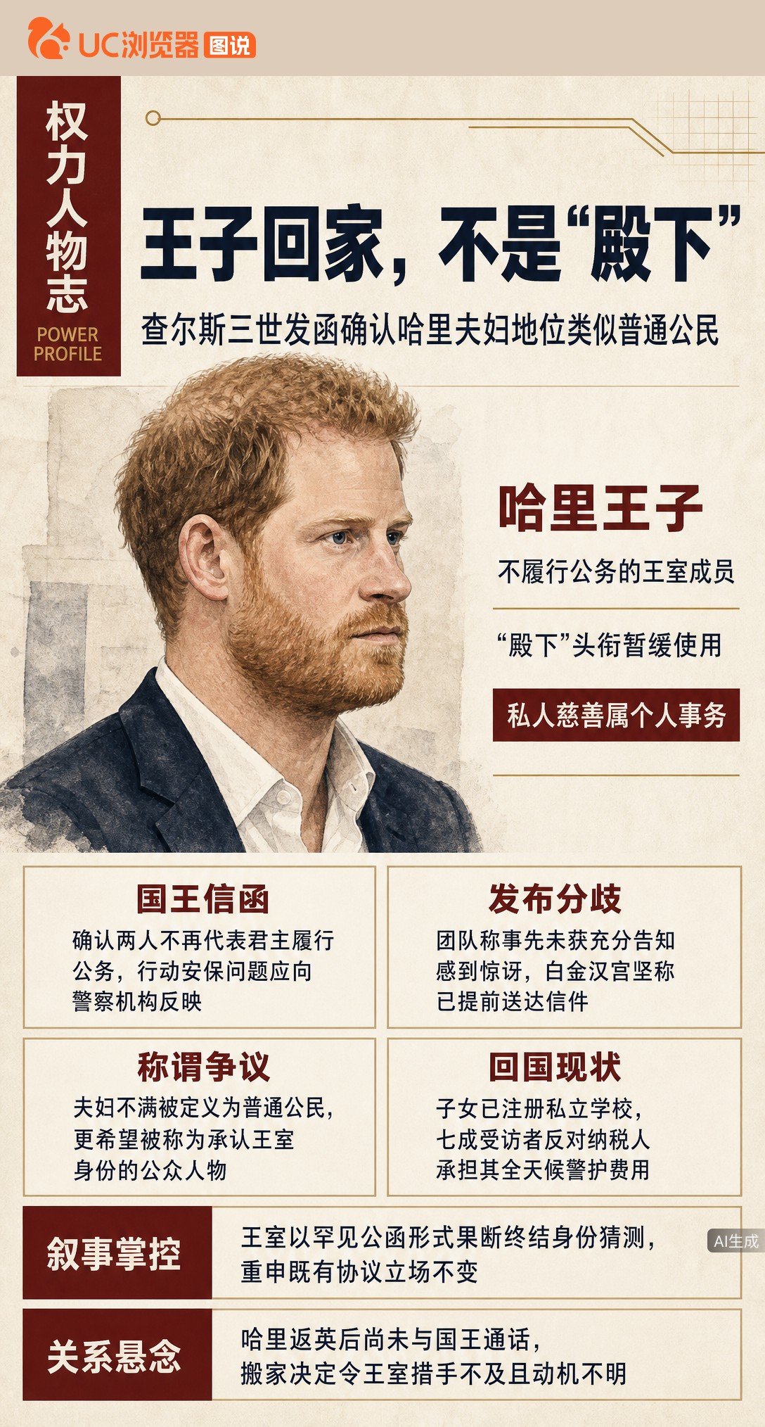 哈里梅根回英不到两周，查尔斯发函定调：头衔继续暂缓，地位等同普通公民。夫妇团队称措手不及，更想被叫“