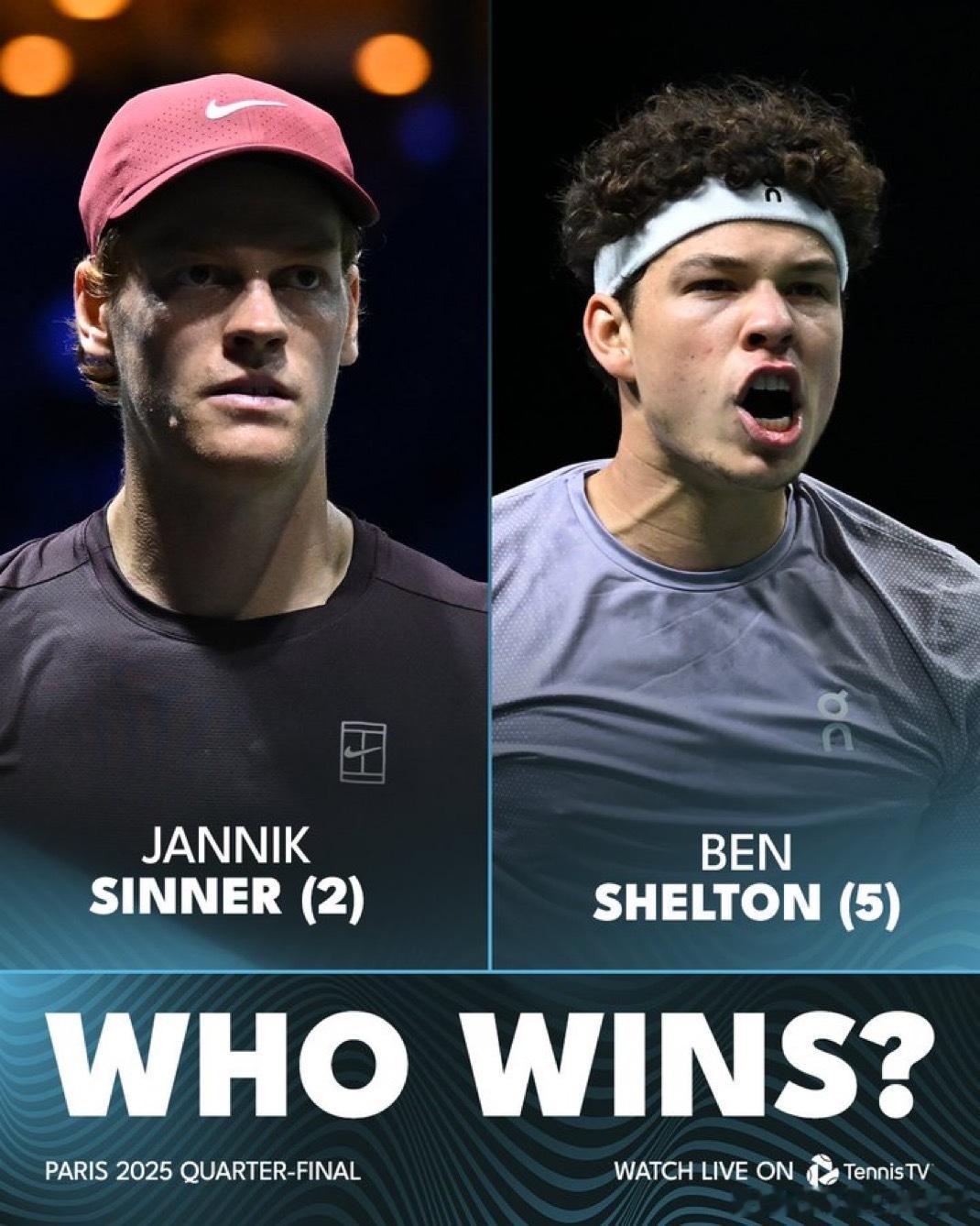 今日赛程巴黎大师赛1/4决赛ATP1000巴黎大师赛中心球场1/4决赛21:0