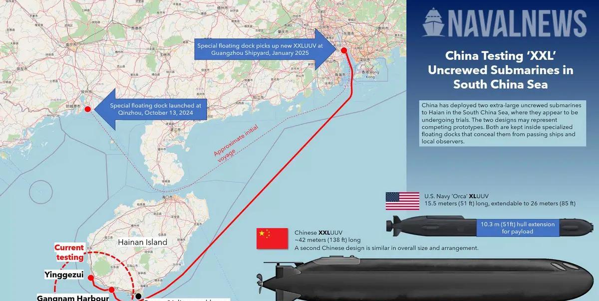 美媒：9.3阅兵后，解放军疑似在南海部署全球最大无人潜艇当地时间24日，美国“