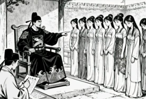 1407年，朱棣下诏全国选美，当美女们送到京师后，锦衣卫纪纲先挑出几个最漂亮的给