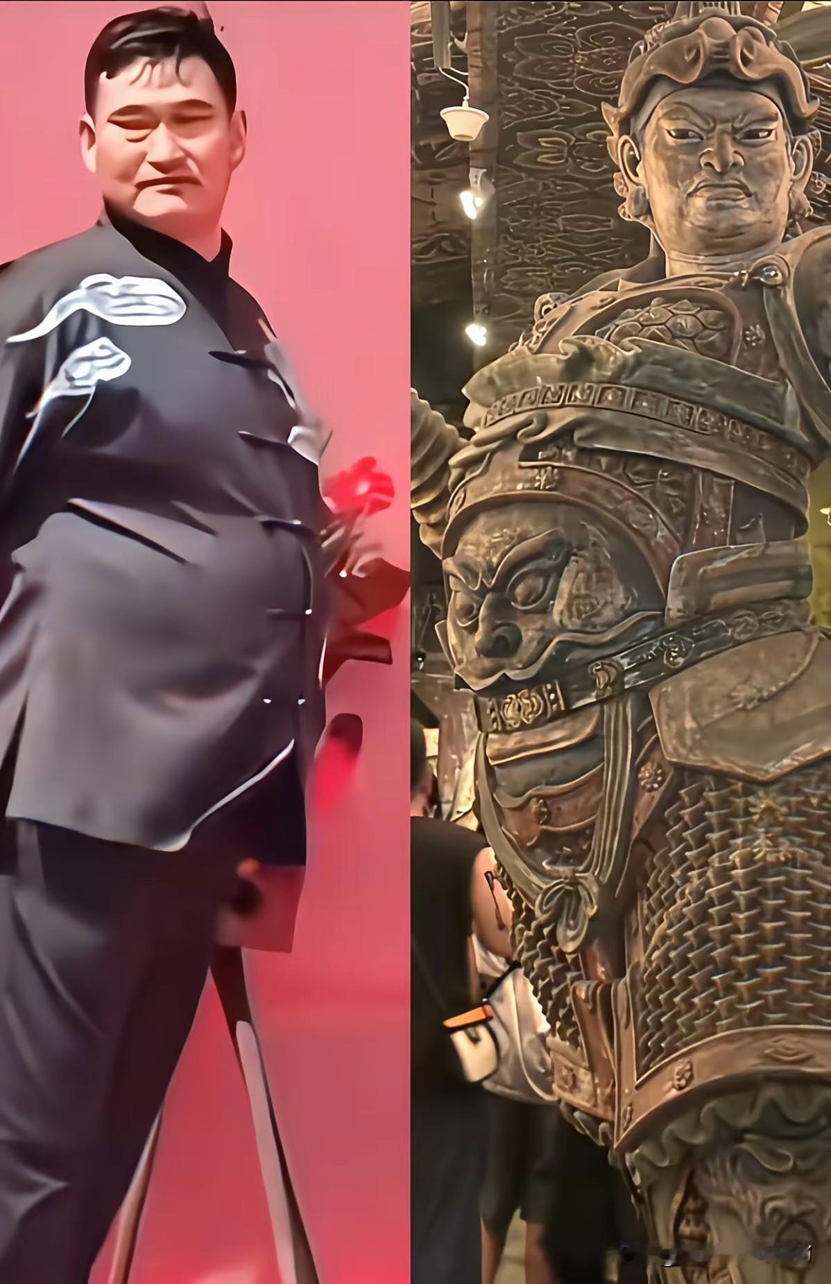 大衣哥朱之文与南天门大将军，不能说完全一样，仔细看看确实是一模一样，不得不说佩服