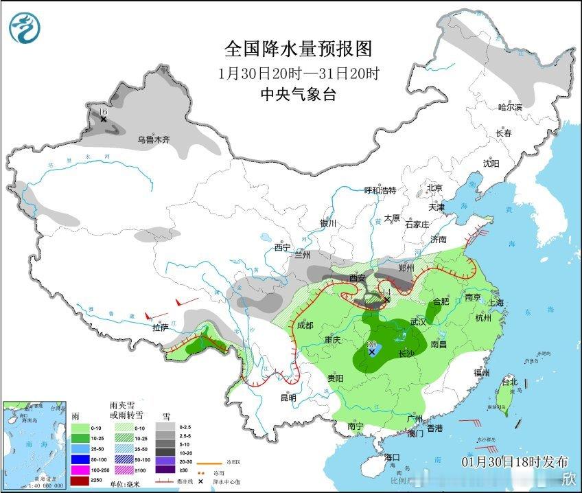 【蛇年首轮大范围雨雪】今晚到明天，新疆北部以及黄河以南的雨雪会迅猛发展增多。新疆