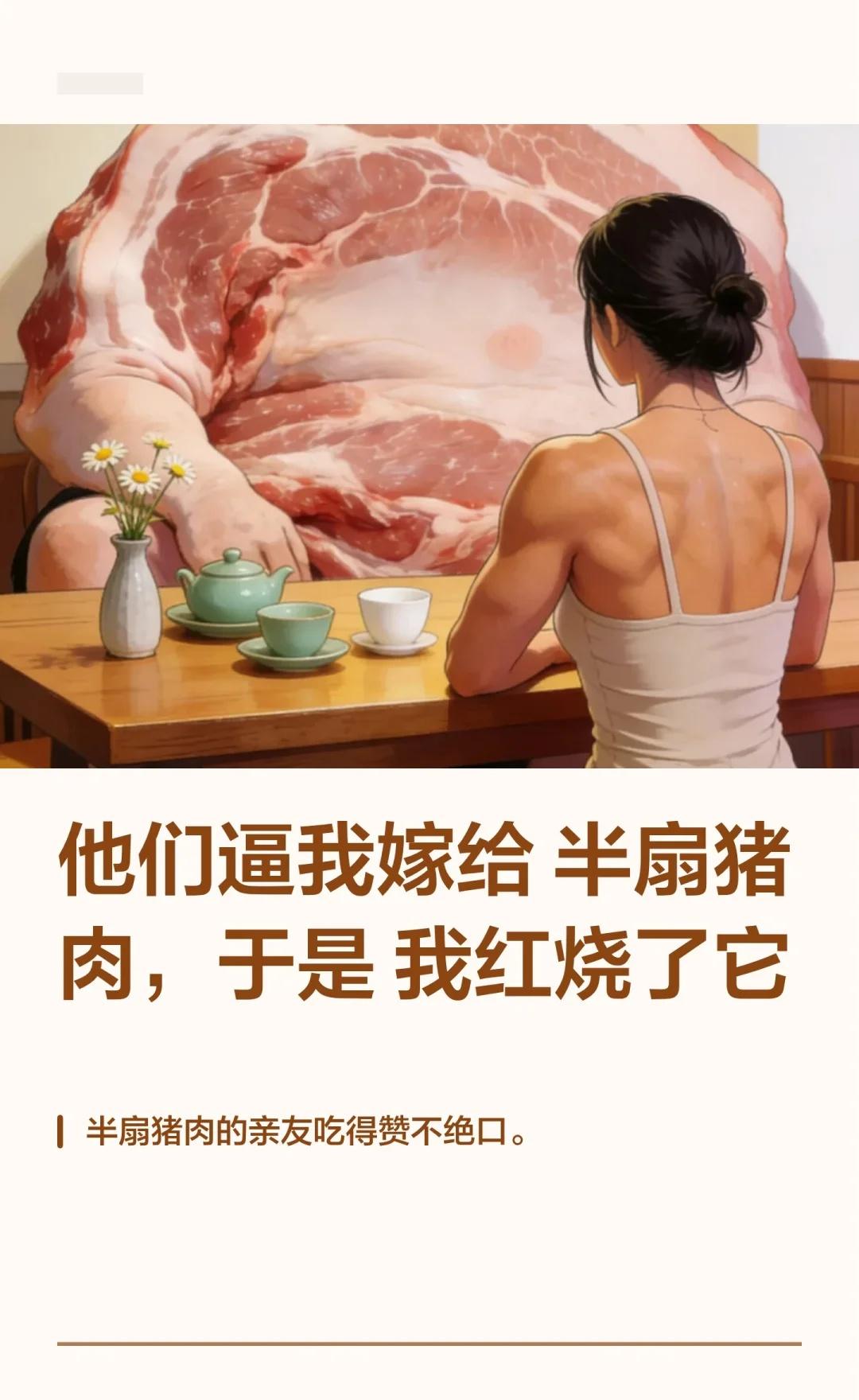他们逼我嫁给半扇猪肉，于是我红烧了它抽象女性女性成长女性智慧女性力量