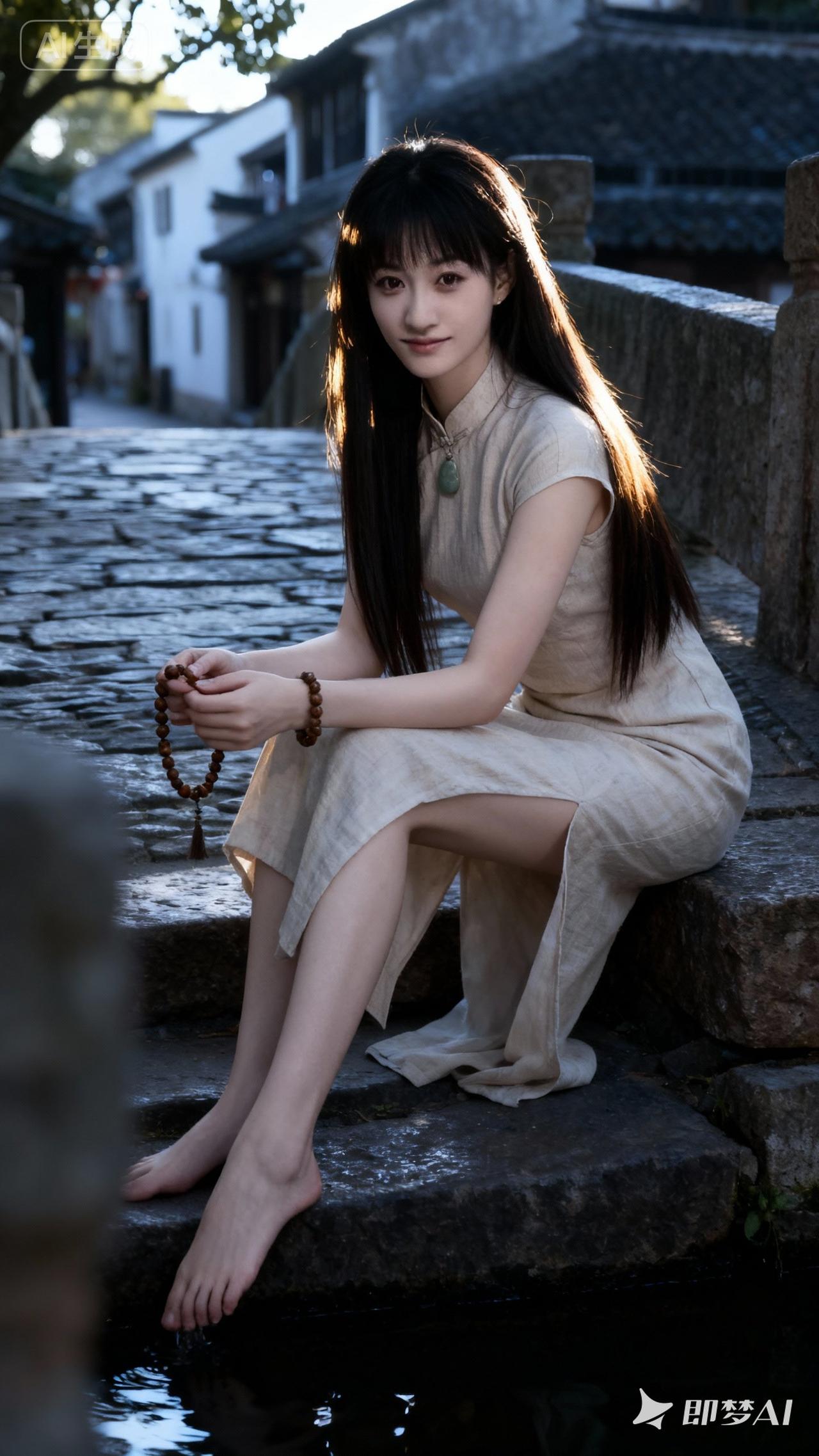 青石桥边，静坐思悠远。