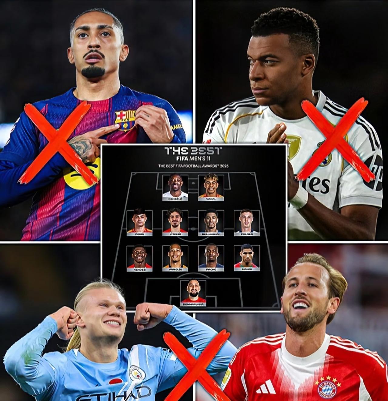 恕我直言，这3人最不配国际足联最佳阵容！1.贝林厄姆，完全不配！2.帕尔默，