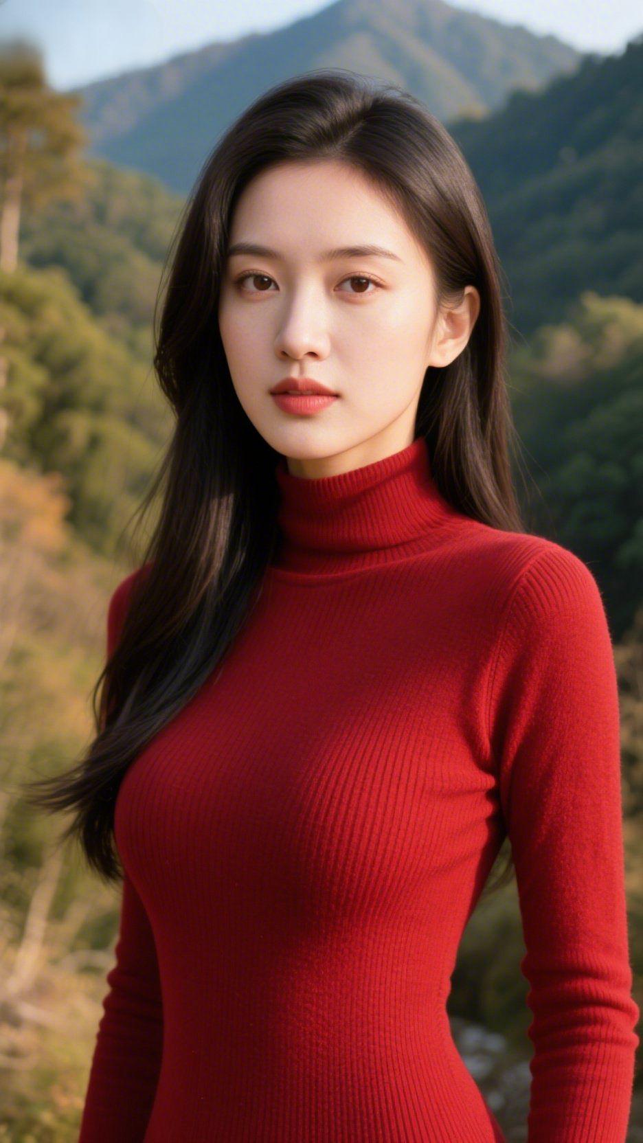 晴山秋嶂晴光轻笼远峰巅，叠嶂层林染翠烟。风拂枝柯摇浅韵，云依峦岫漫清绵。