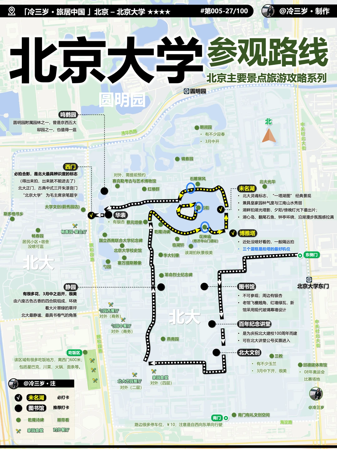 北京大学参观路线，打卡攻略，赏春人少景美