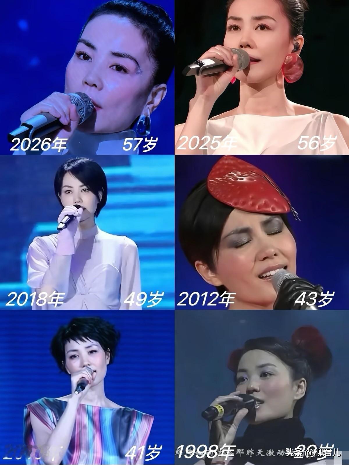 57岁王菲六登春晚舞台，看上去老态尽显，当年空灵脱俗的“少女感”不再，都快有点「