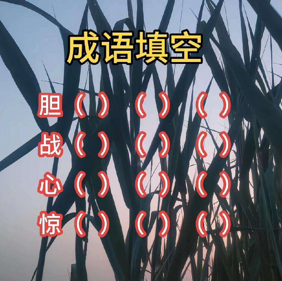 成语填空挑战，胆战心惊你能补全几个？