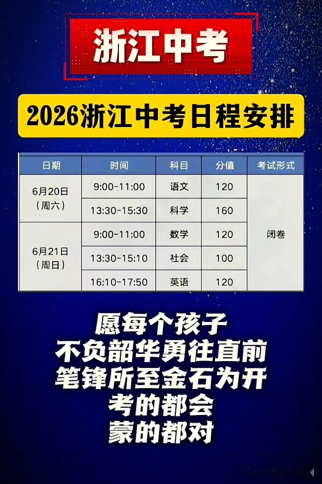 刚刚，2026年浙江中考语文作文题出炉！今天，2026年浙江省统一中考开考！
