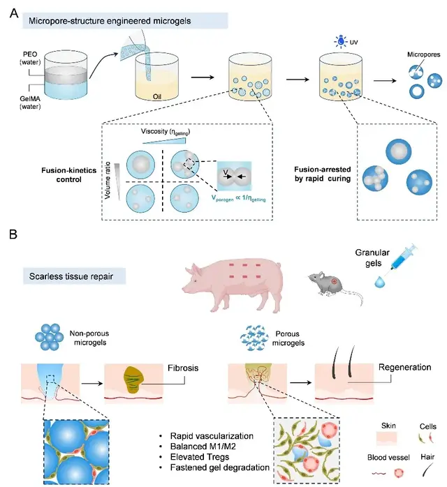 北航樊瑜波教授团队: 水凝胶微孔结构精准调控实现无疤痕皮肤再生