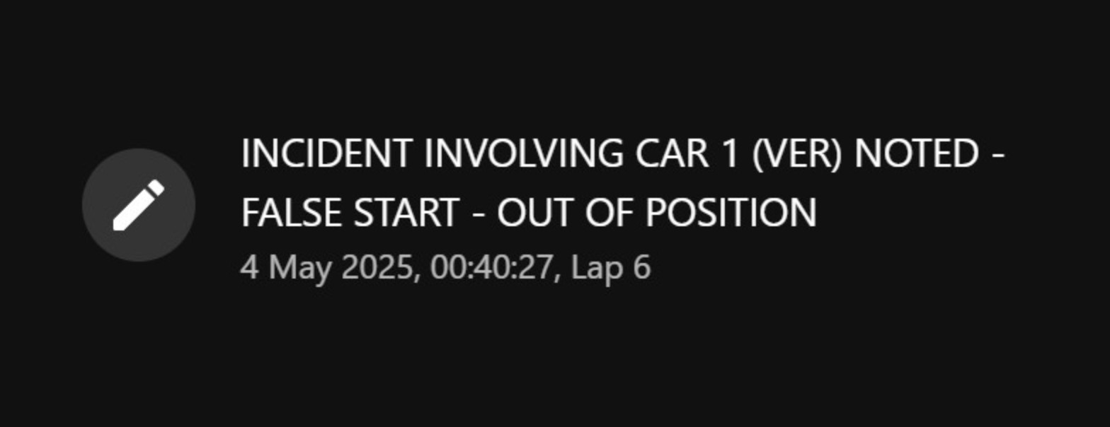 维斯塔潘起步超过停车线，被赛会纪录F12025F1迈阿密大奖赛​​​