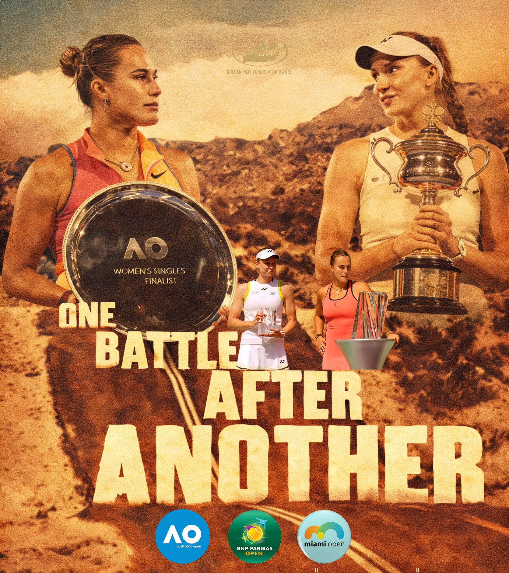 迈阿密女单上半区1/4决赛，双巴再次获胜，本赛季第三度会师！萨巴伦卡6-4/6-