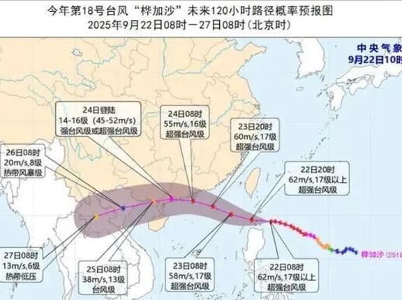 #台风#【台风“桦加沙”逼近#广东中山发布五停#】#超强台风桦加沙强度已达1