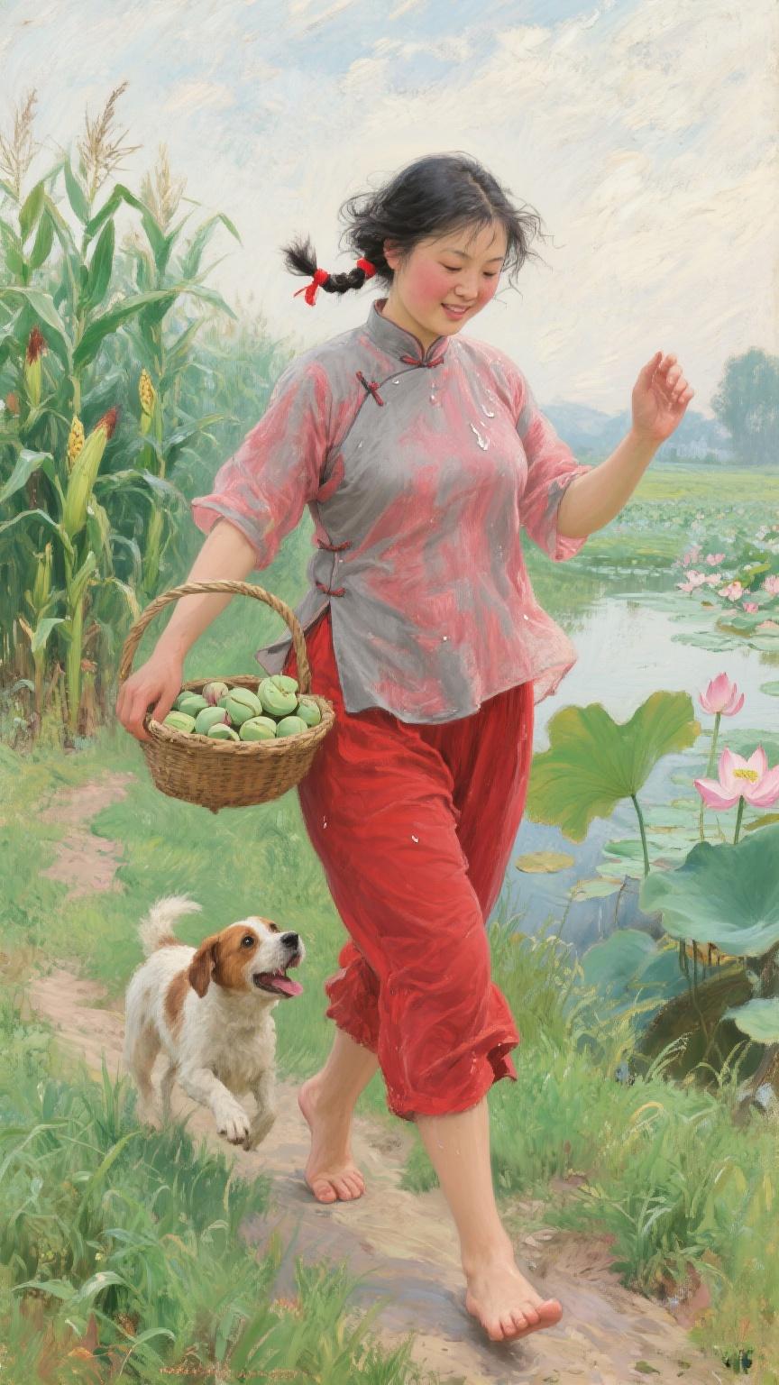 画中画 荷塘美景  天地自然