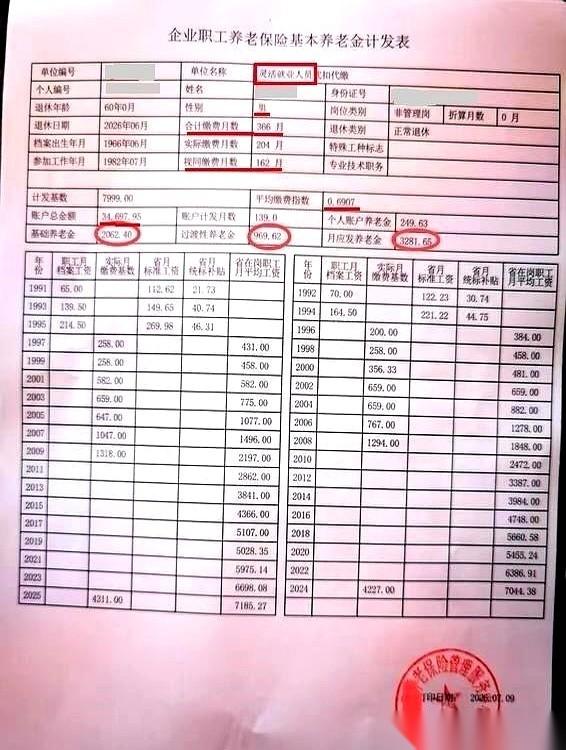 账户里就3万多块钱，中间断了整整13年没交社保。你猜他60岁退休，一个月能拿多