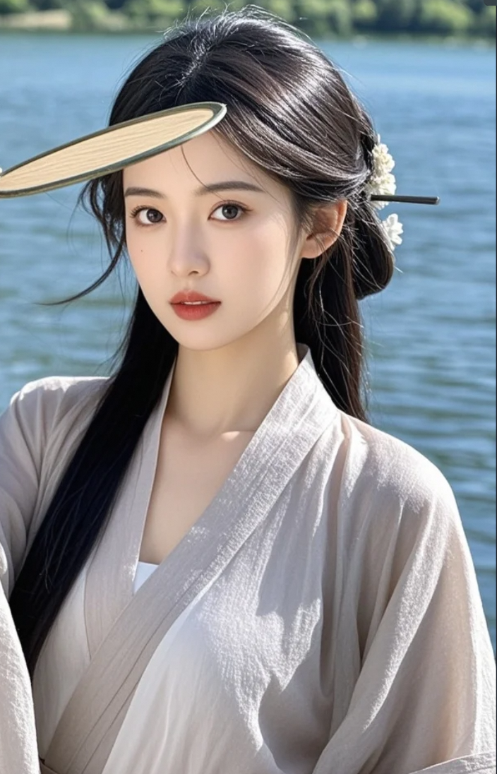 她吟诗时的时候，比湖水还温柔