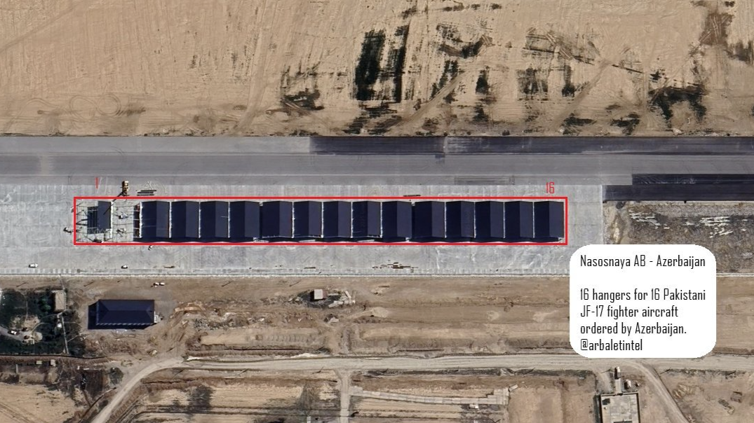 16座机库一夜拔地而起！美卫星惊曝阿塞拜疆空军巨变：中国战机即将入驻，西方直呼赚翻了！