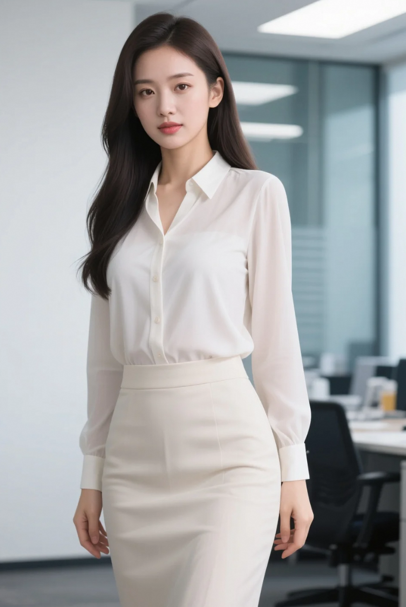 雪纺衬衫+一步裙，这才是职场女神该有的样子