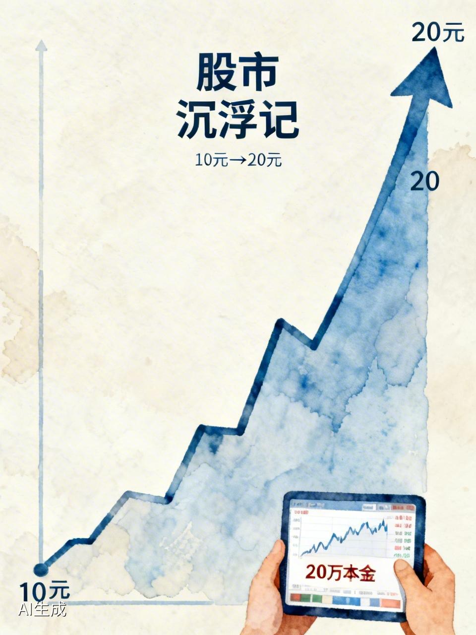 一年前，有个股民干了件挺“狠”的事：10块钱的价位，一把梭了2万股。20万本金，