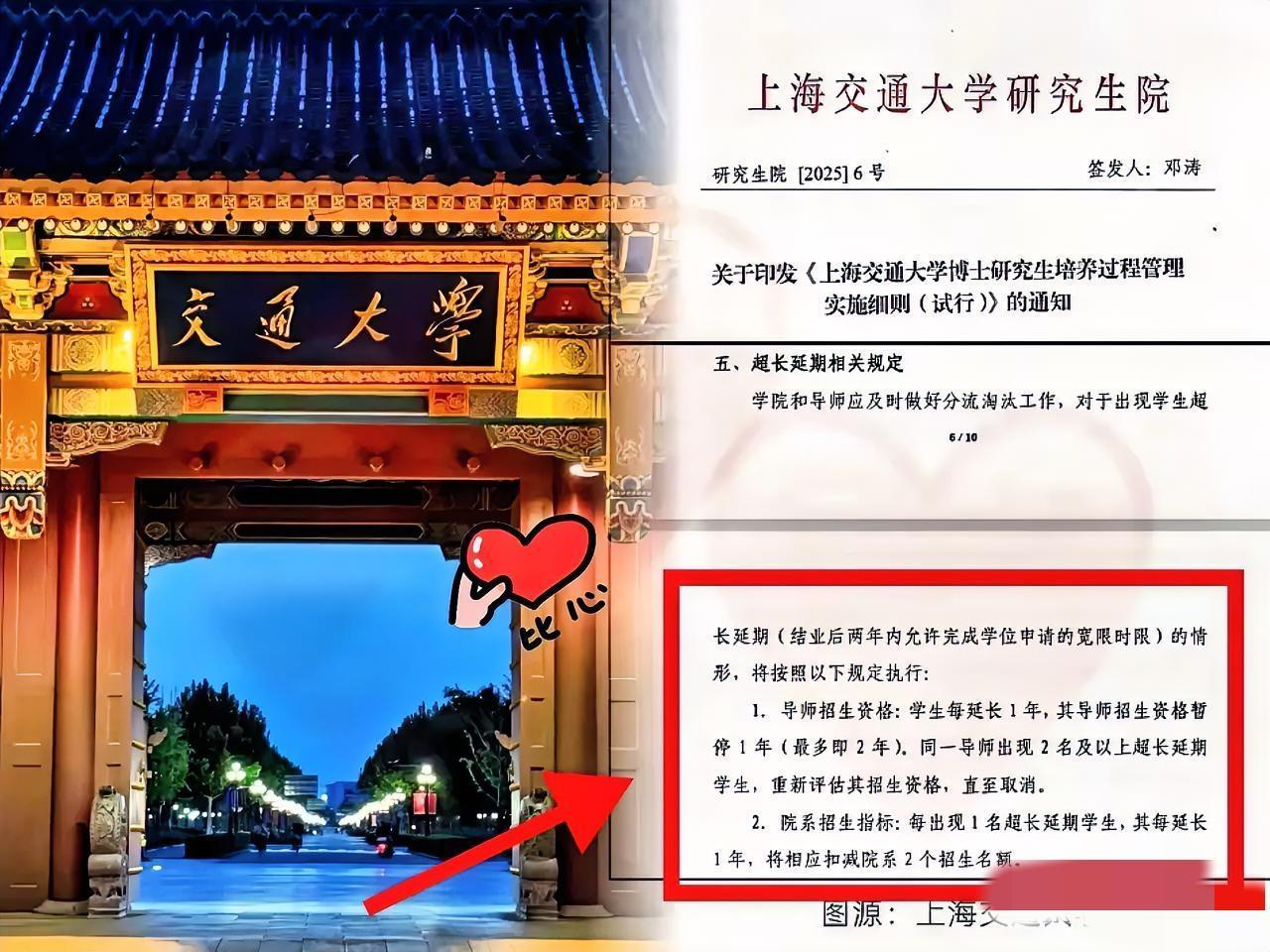 上海交大这一刀，砍得太狠，也太准！​把学生延毕跟导师的“饭碗”直接绑死。​