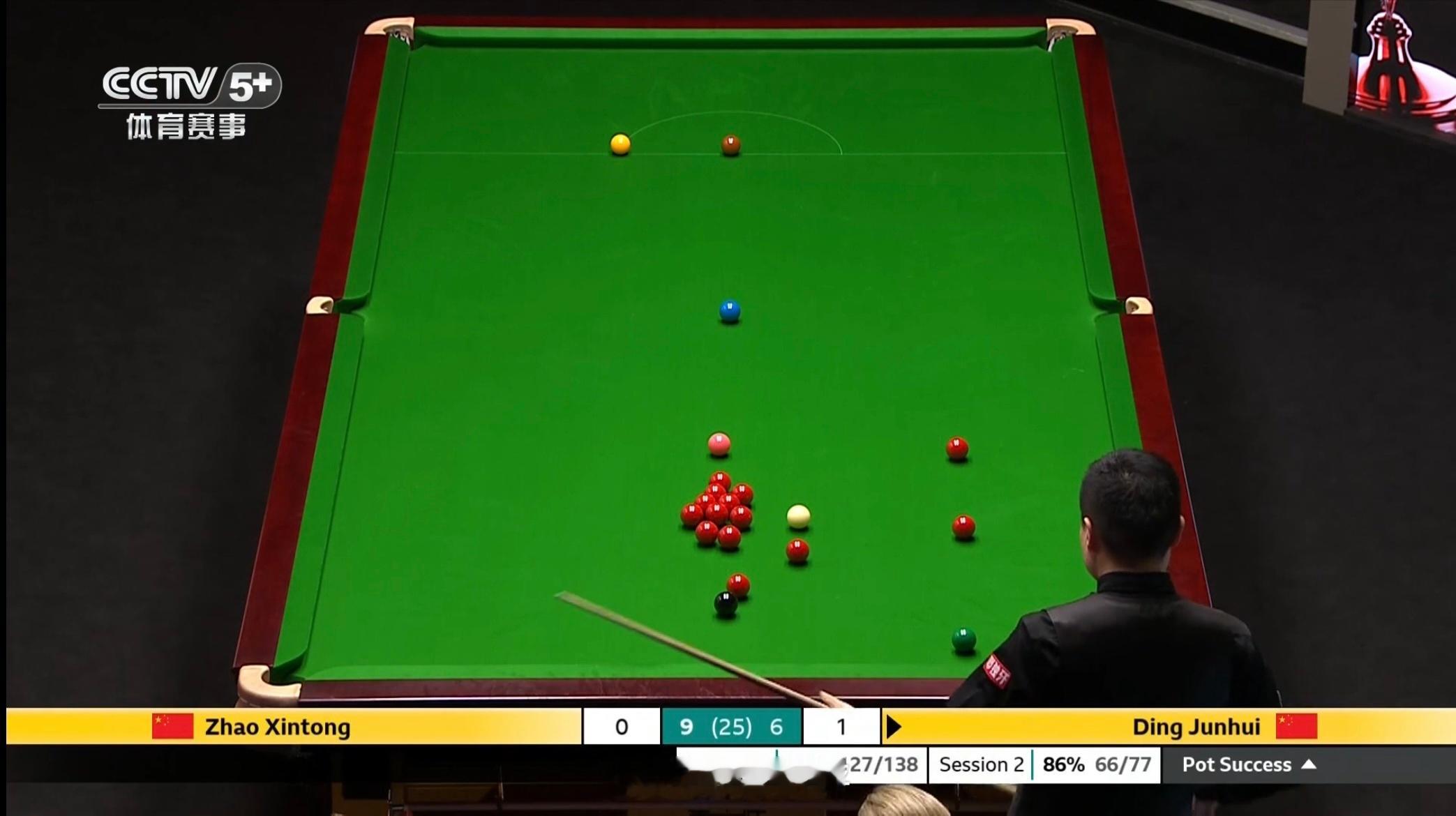 赵心童对阵丁俊晖斯诺克世锦赛第二阶段打完，丁俊晖7:9落后赵心童，二者皆有