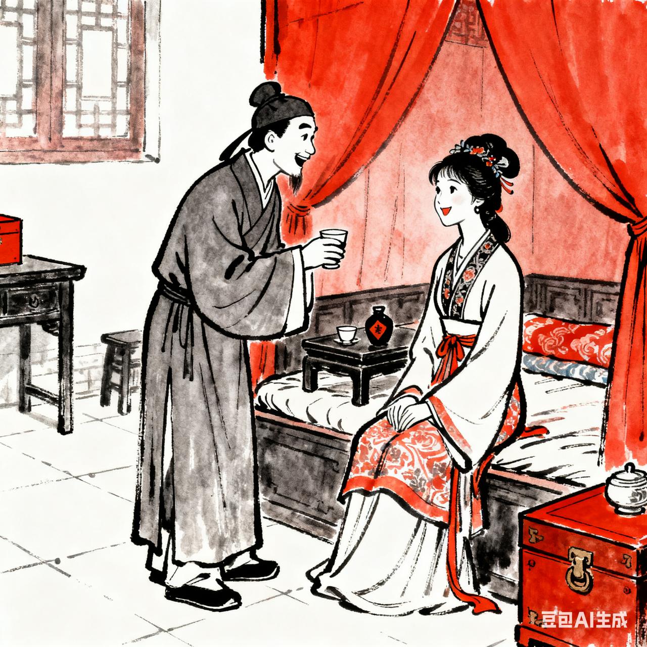 古代夫妻搞笑段子有个秀才娶了位铁匠的女儿，姑娘不仅生得俊俏，一手打铁的力气也