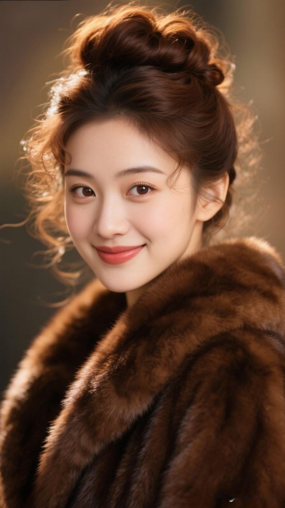 优雅复古风，温柔笑靥，毛绒外套，美到窒息！💕东方美的高级感能有多惊艳?