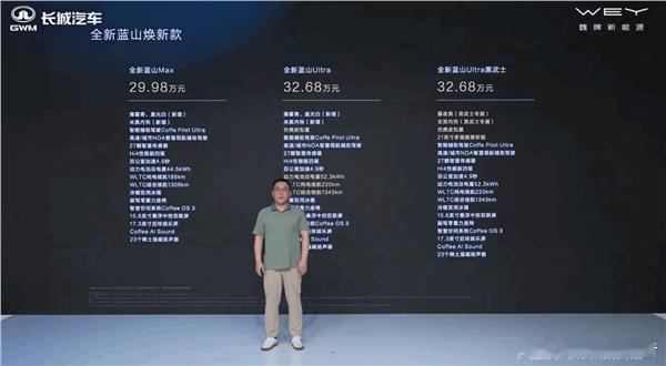 魏牌蓝山焕新版上市：29.98万起5月20日，长城魏牌全新蓝山焕新版正式上市，共