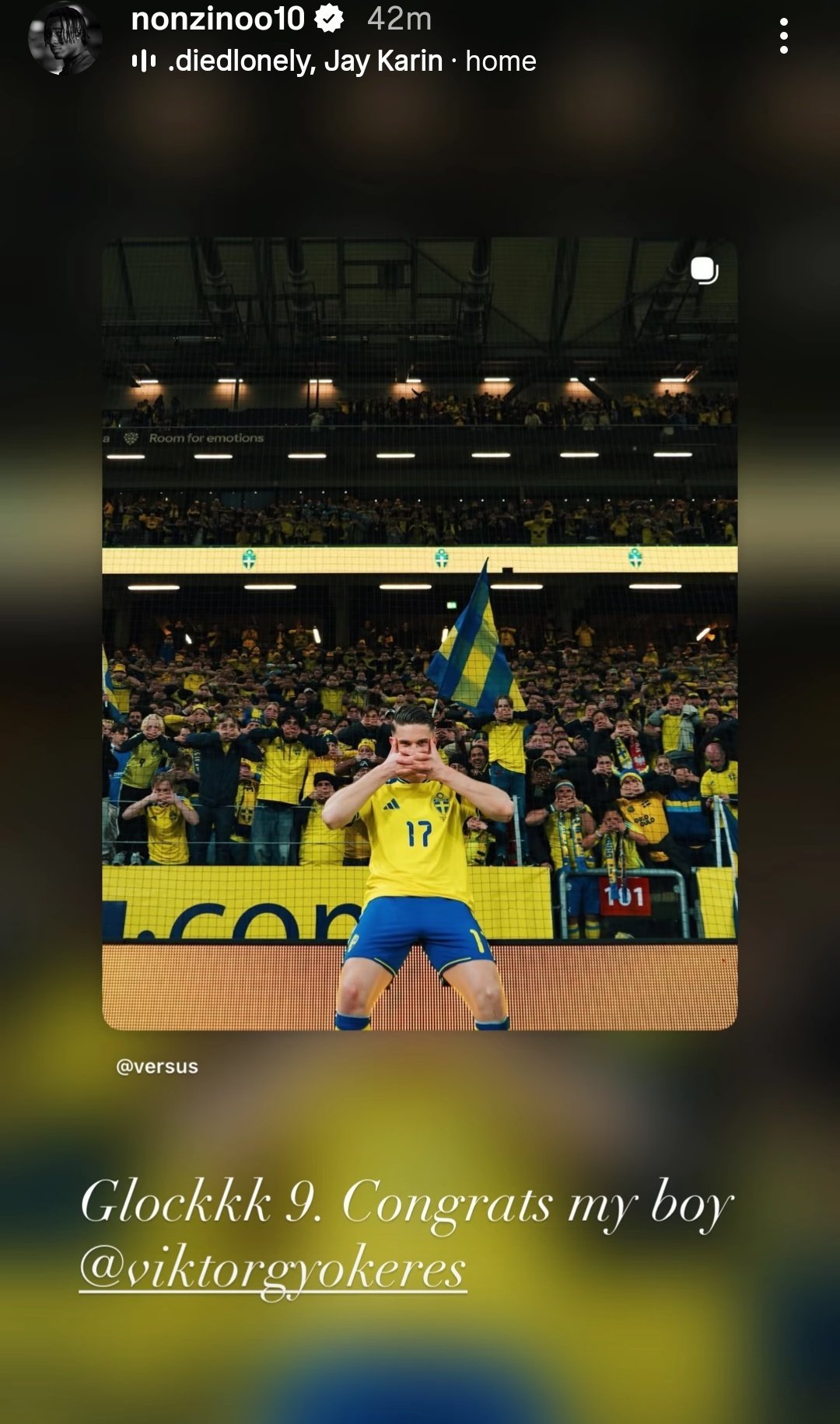 马杜埃凯ins祝贺约克雷斯晋级世界杯🏆枪手动态约克雷斯世界杯