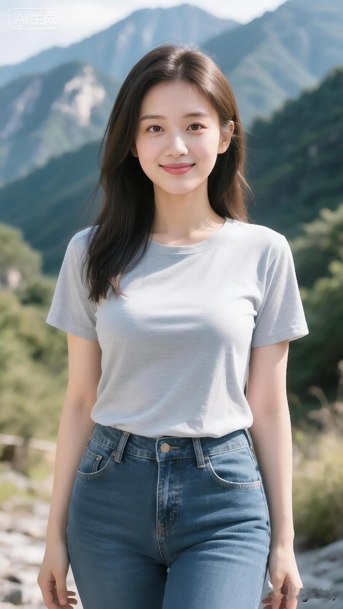 心绪烦乱时，不妨往山间走一走。山野间逐风而行，入目尽是清翠。身着素净便装，