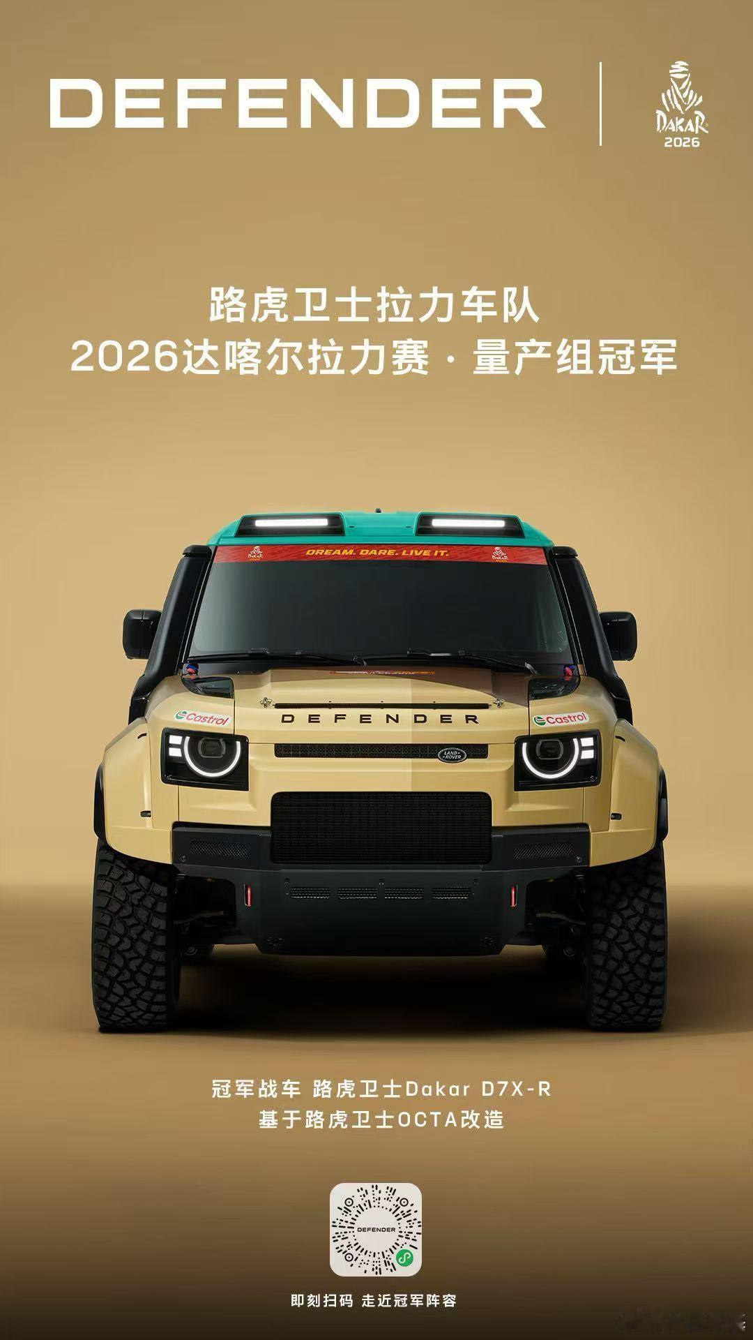 卫士真牛逼，2026达喀尔量产组冠军我们这两天在东北拍摄，就整了台110当拍摄车