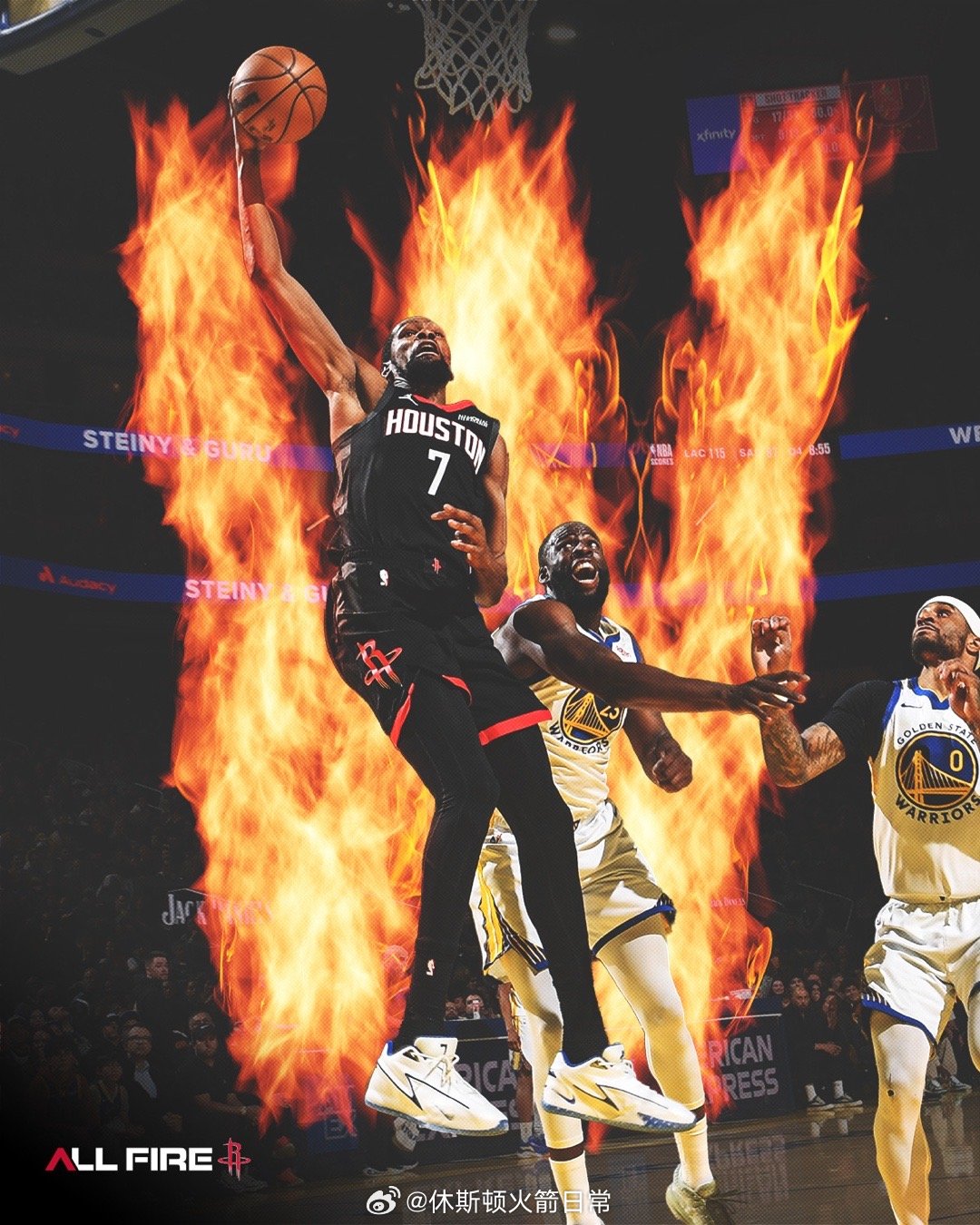 杜兰特职业生涯第五次单赛季得分超过1750分，三分球命中率超过50%并投进165