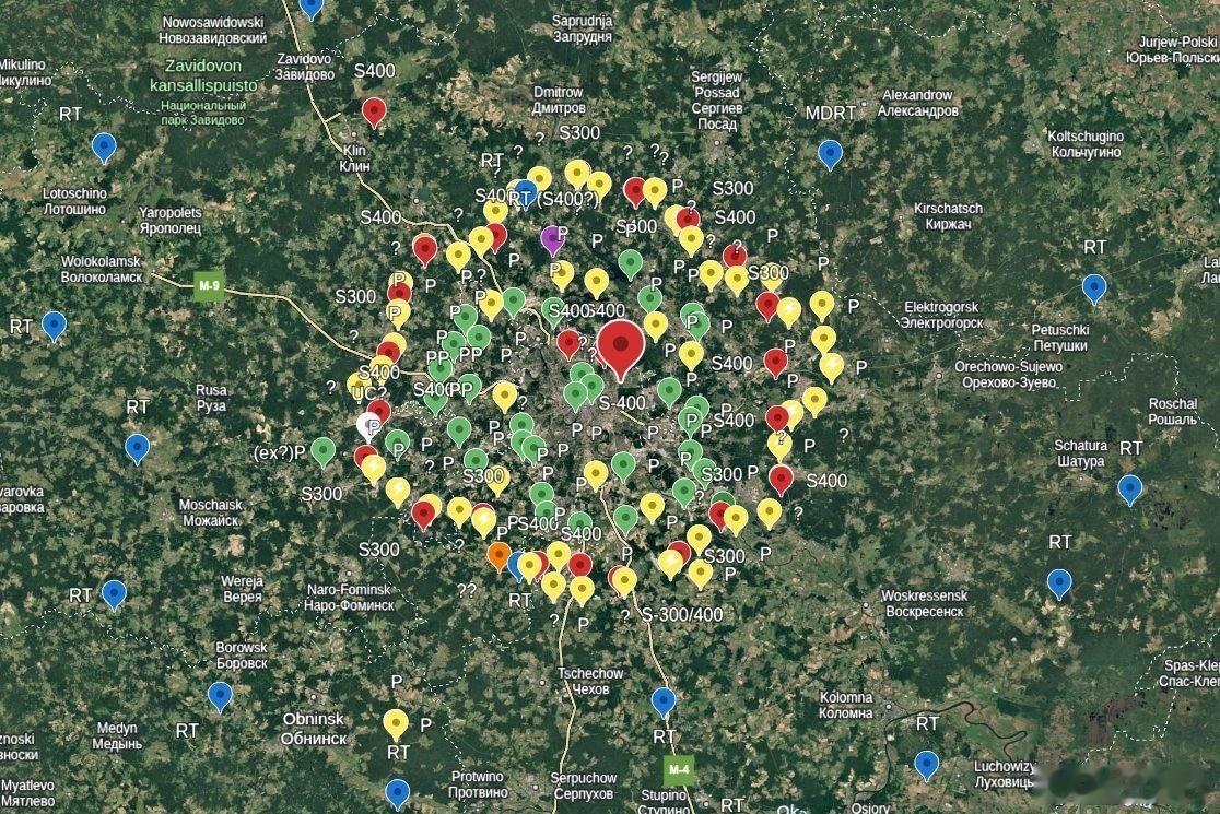 ‼️根据最近的开源情报(OSINT)分析,俄罗斯在莫斯科周边部署了大量防空系统