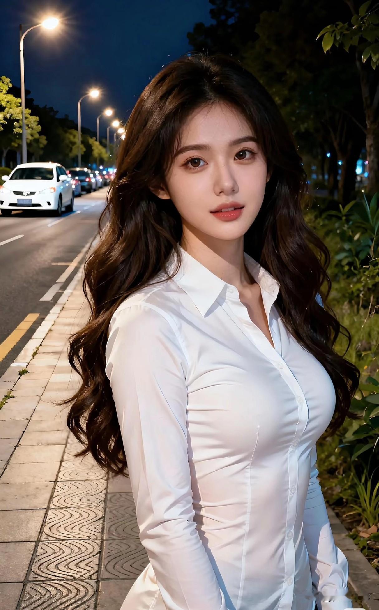 光之影夜色笼城，灯火阑珊处。她在灯火阑珊处