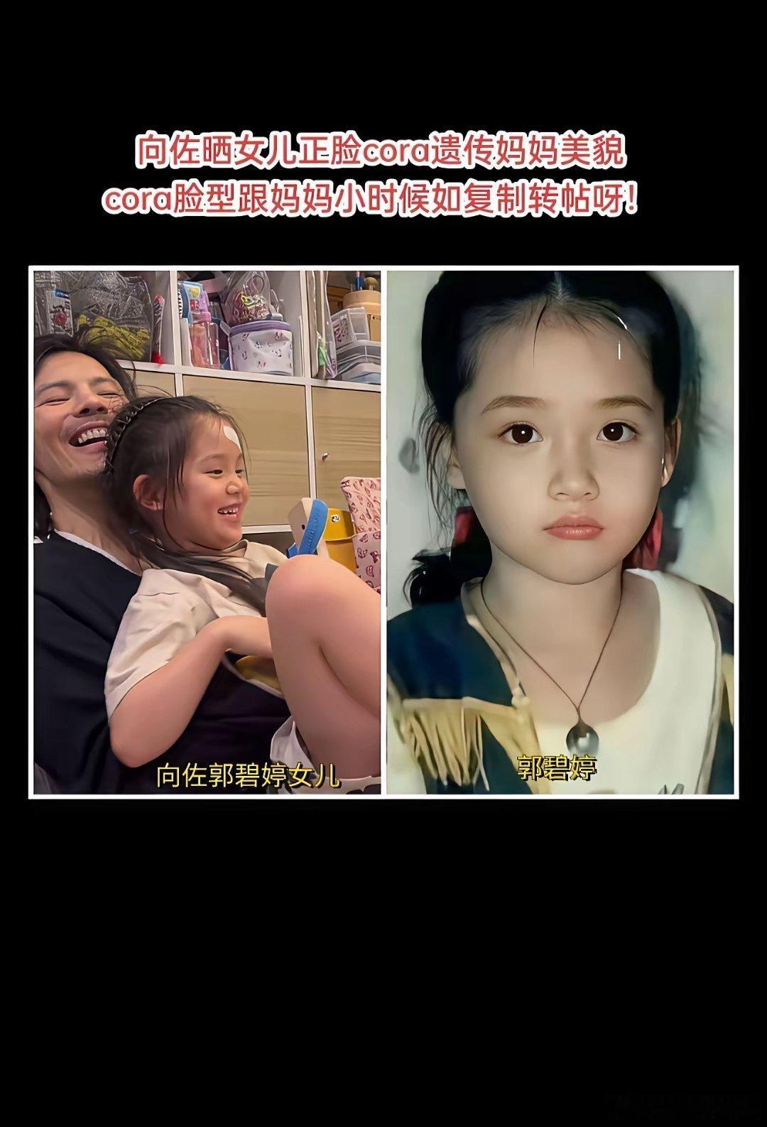 向佐的女儿好漂亮啊！简直和郭碧婷小时候一模一样，但是和奶奶向太也有几分相似！爸爸